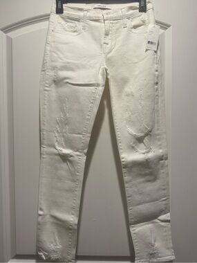J Brand Sadey Slim Straight Denim Jeans Disconnect White Wash Size 22 (runs big)